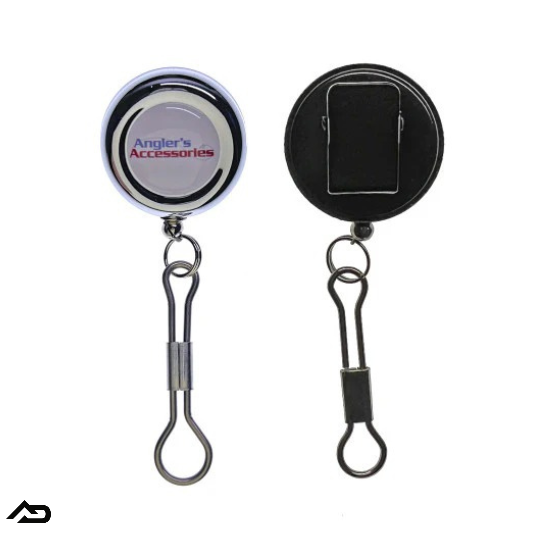 Anglers Accessories Chrome Pin on Retractor with Steel Cable