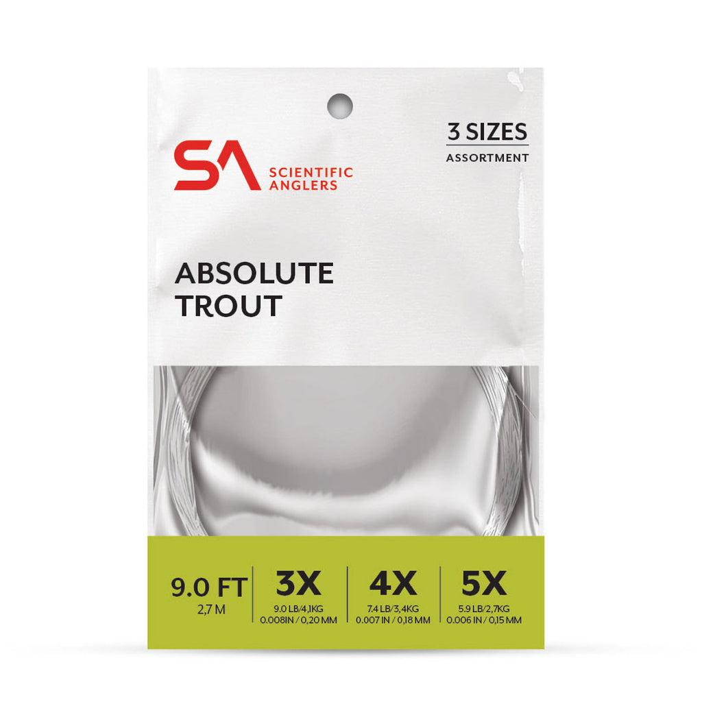 Scientific Anglers Absolute Trout Leader Assortment 9 ft 3X 4X 5X three-pack
