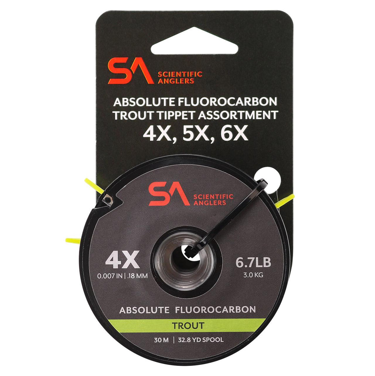Scientific Anglers Absolute Fluorocarbon Trout Tippet Assortment 4X 5X 6X three-pack