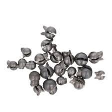 Collection of small metallic objects on a white background