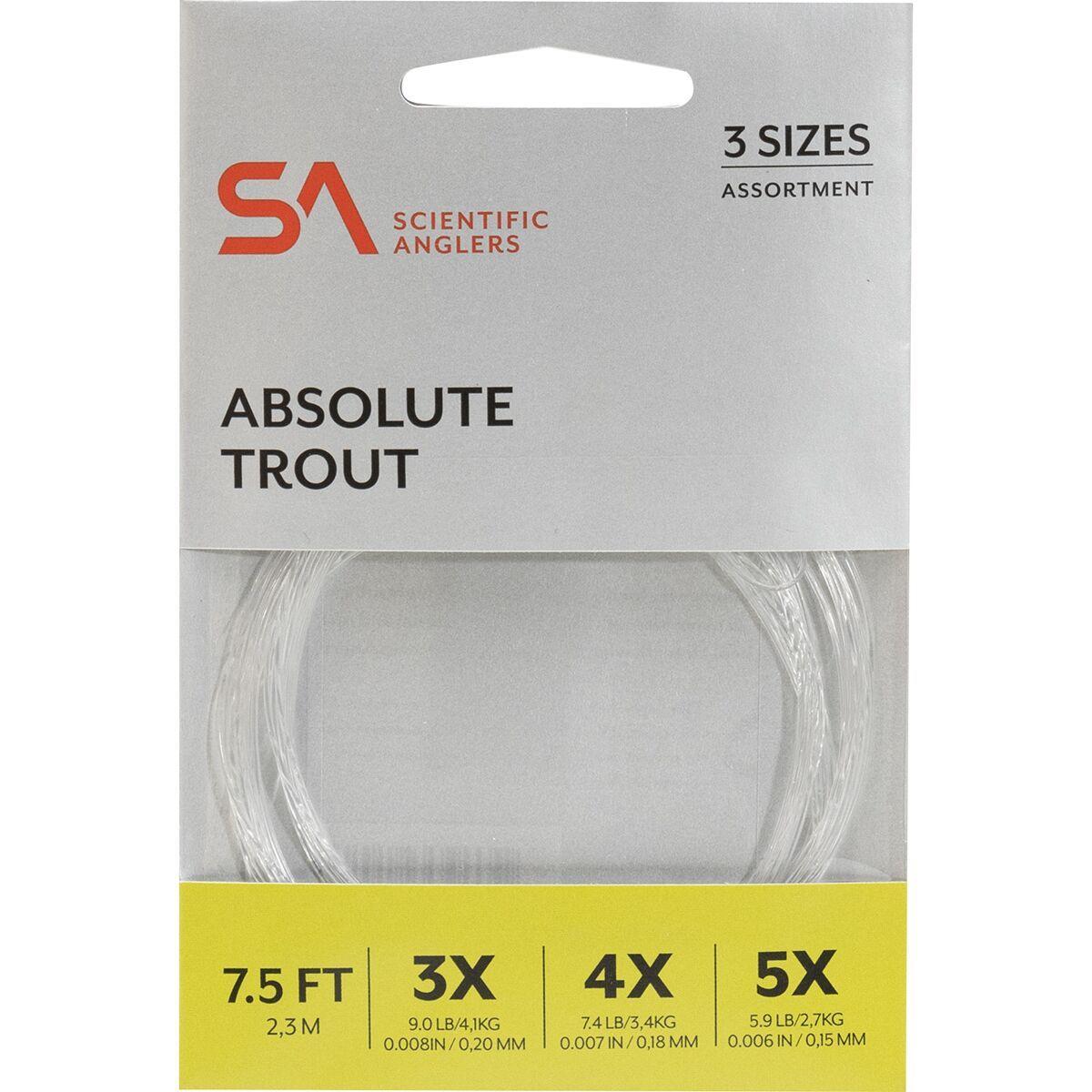 Scientific Anglers Absolute Trout Leader Assortment 7.5 ft 3X 4X 5X three-pack