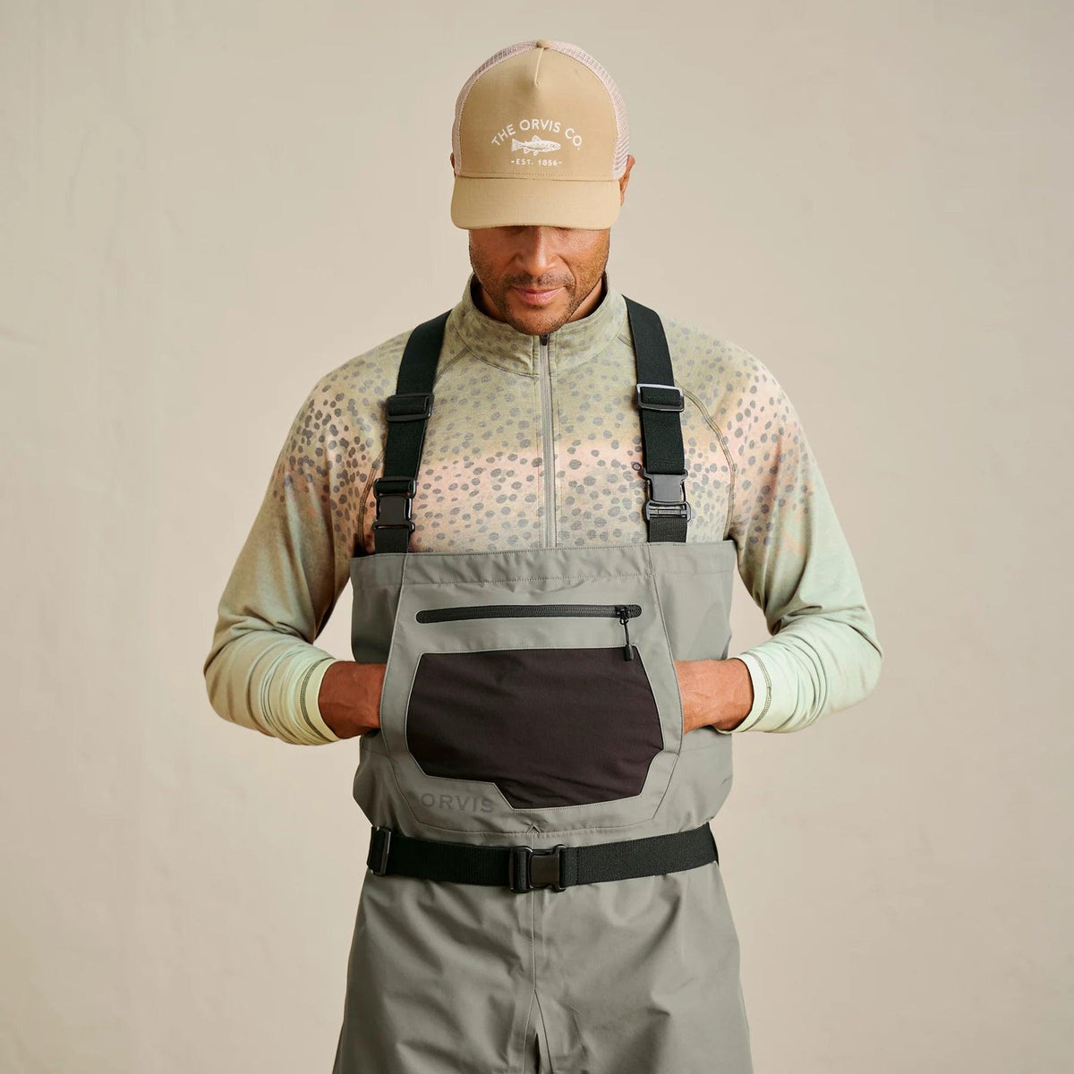 Orvis Clearwater Waders adjustable shoulder buckle detail