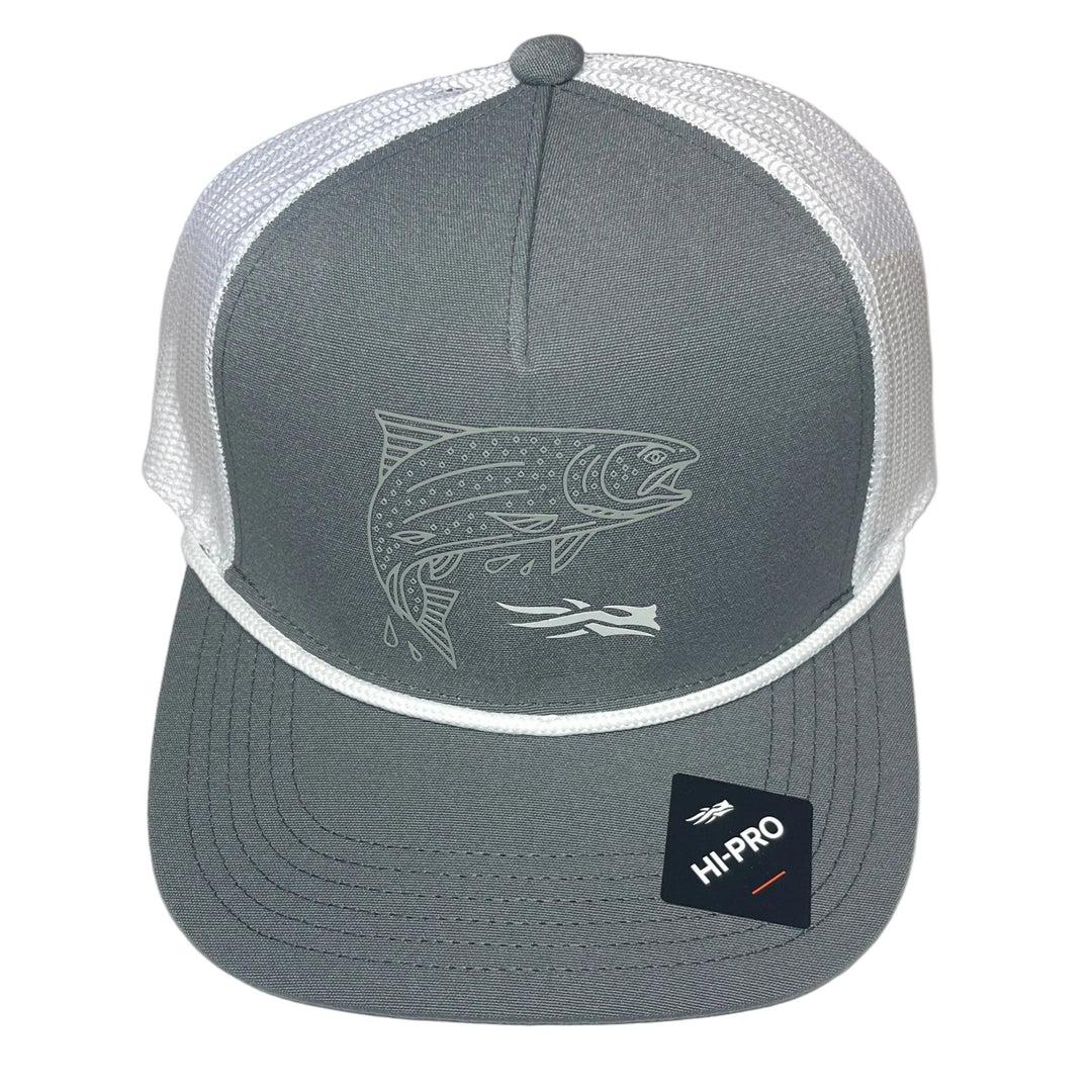 SITKA Target Hi Pro Trucker Hat Iron Grey Trout front view