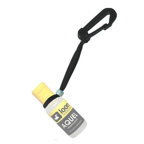 black lanyard that holds floatant for fishing