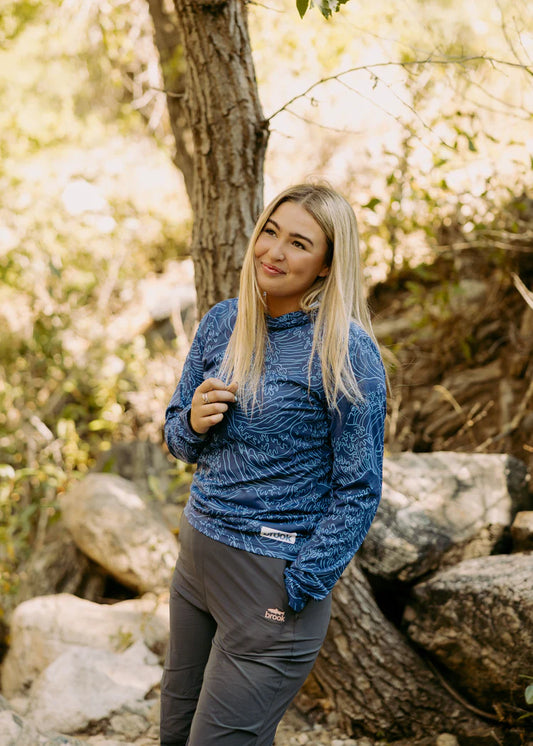 Brook Fishing Co. Breaker Blue Women’s Fishing Sun Hoodie