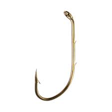Single fishing hook on a white background