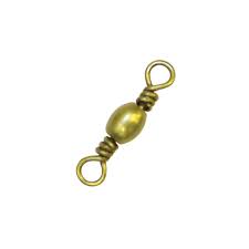 Gold fishing swivel on a white background
