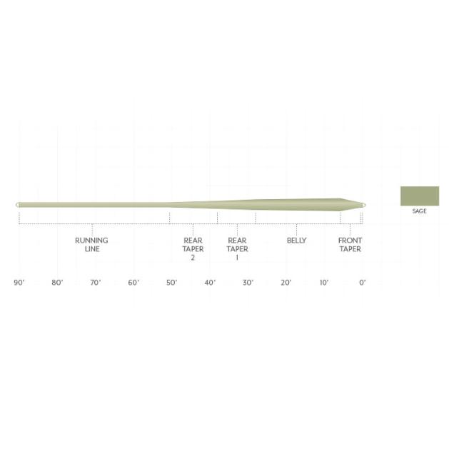 Scientific Anglers Frequency Trout GP floating fly line taper diagram