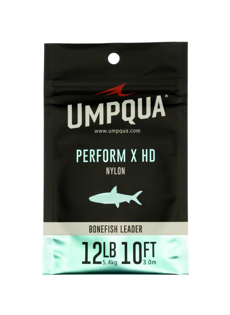 Umpqua Perform X HD Bonefish Nylon Leader in 10-foot 12-pound fly fishing leader packaging.