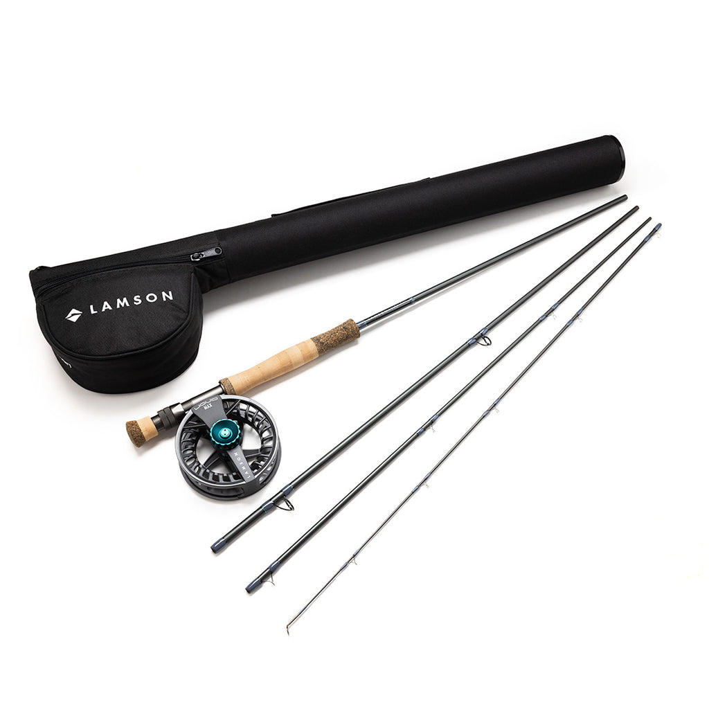 Lamson Liquid Max fly rod and reel outfit with travel case