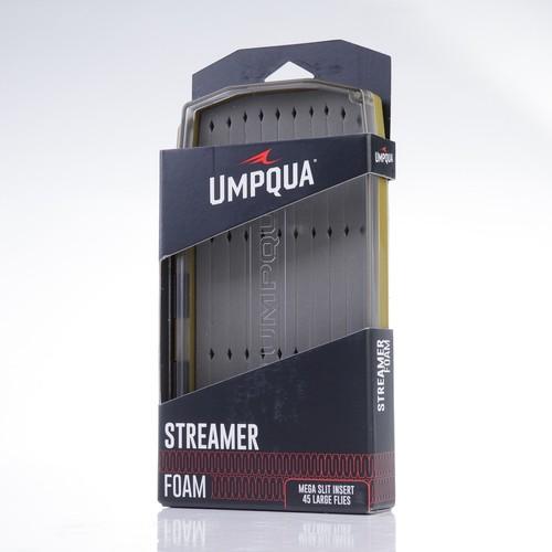 Umpqua UPG Foam Streamer Fly Box in original packaging labeled Streamer Foam with 45 large fly capacity.