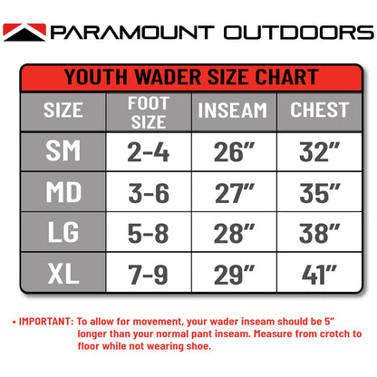 Paramount Youth Stonefly Stockingfoot Breathable Waders