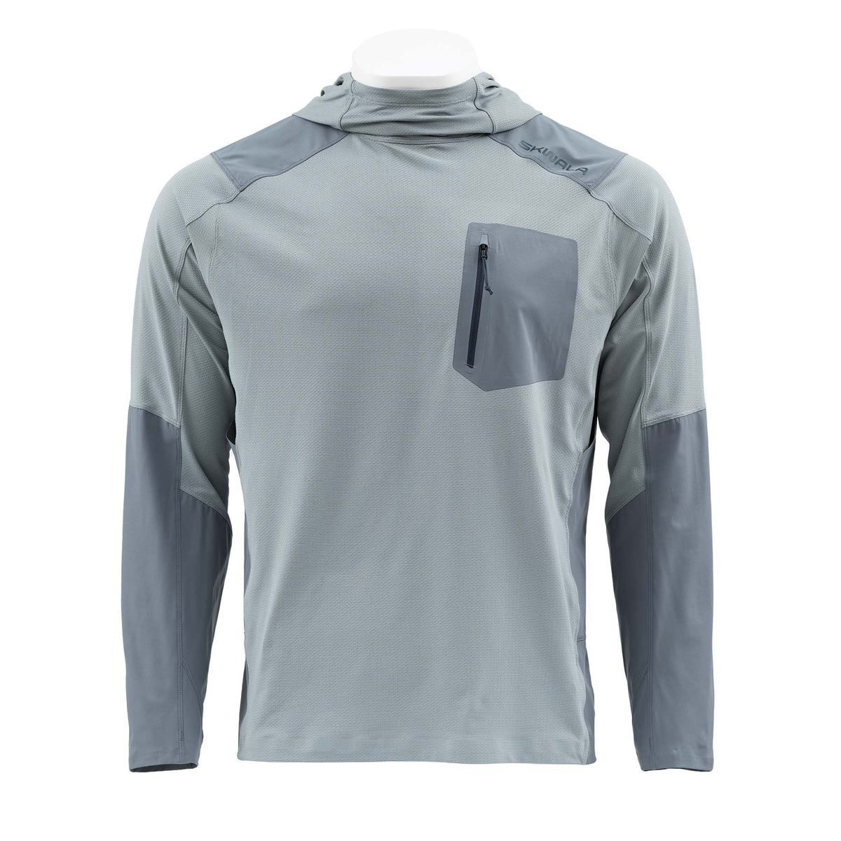 Skwala Sol Tactical Hoody in Slate/Storm with zippered chest pocket and protective hood.