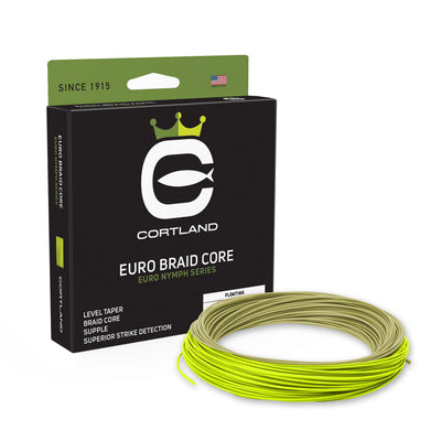 Cortland Euro Nymph Braid Core floating fly line Sage Green Chartreuse