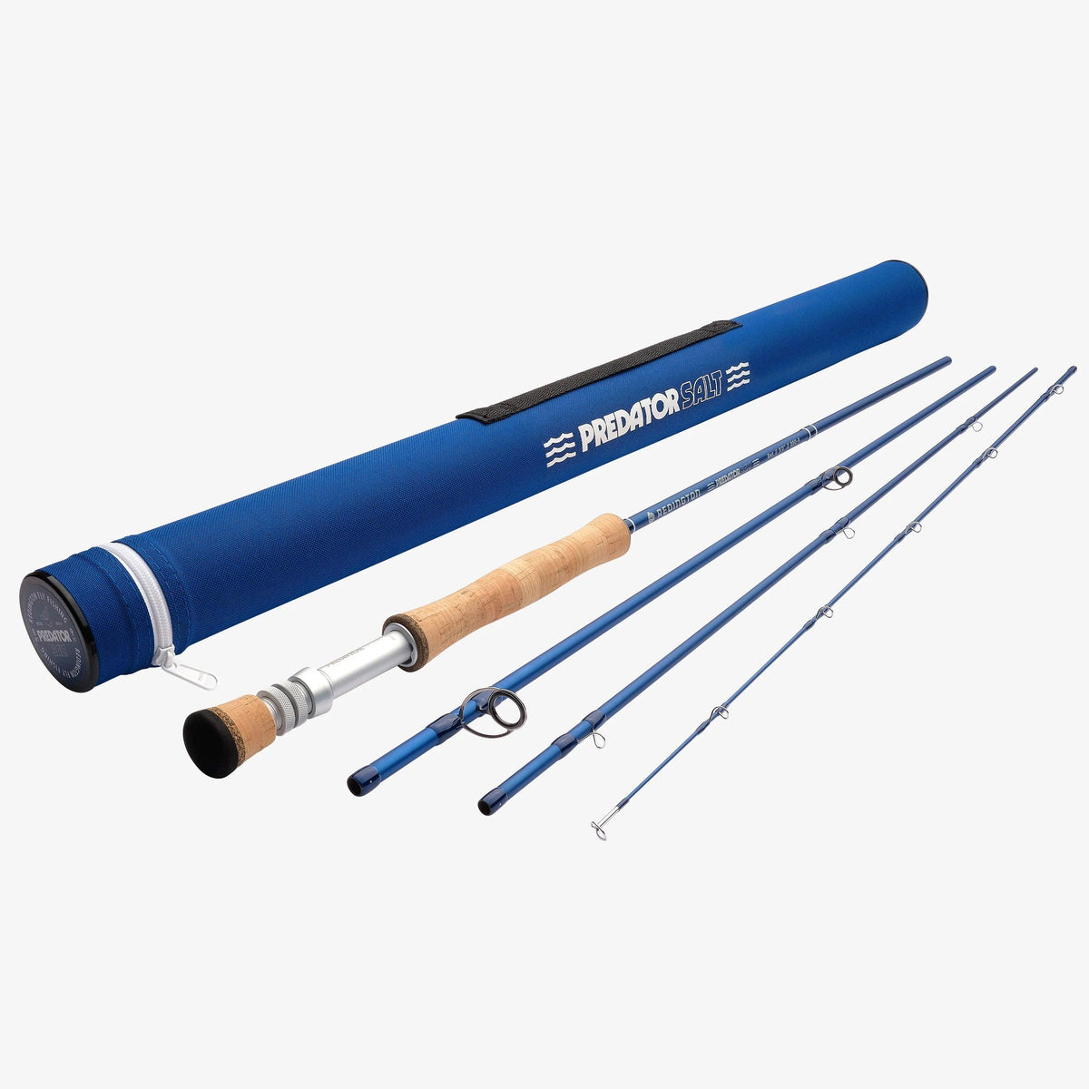 Redington Predator Salt Fly Rod with four rod sections and protective tube