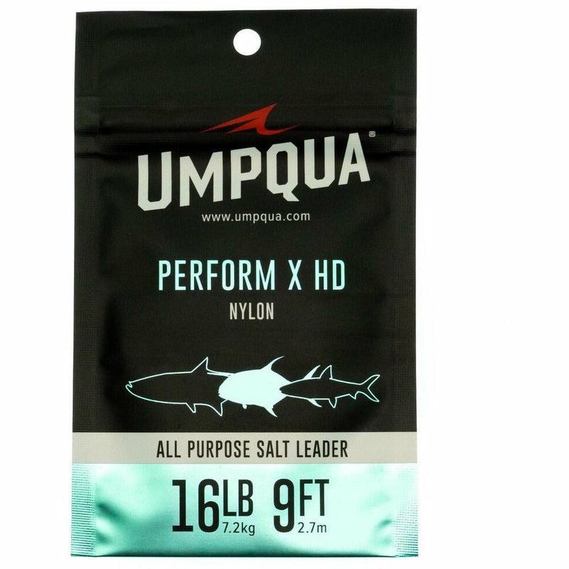 Umpqua Perform X HD All-Purpose Saltwater Nylon Leader in 9-foot retail packaging.