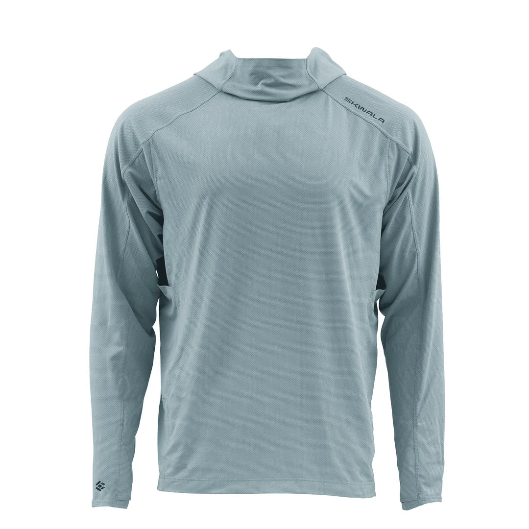 Skwala Sol Defense Hoody in Slate with long sleeves and protective hood.