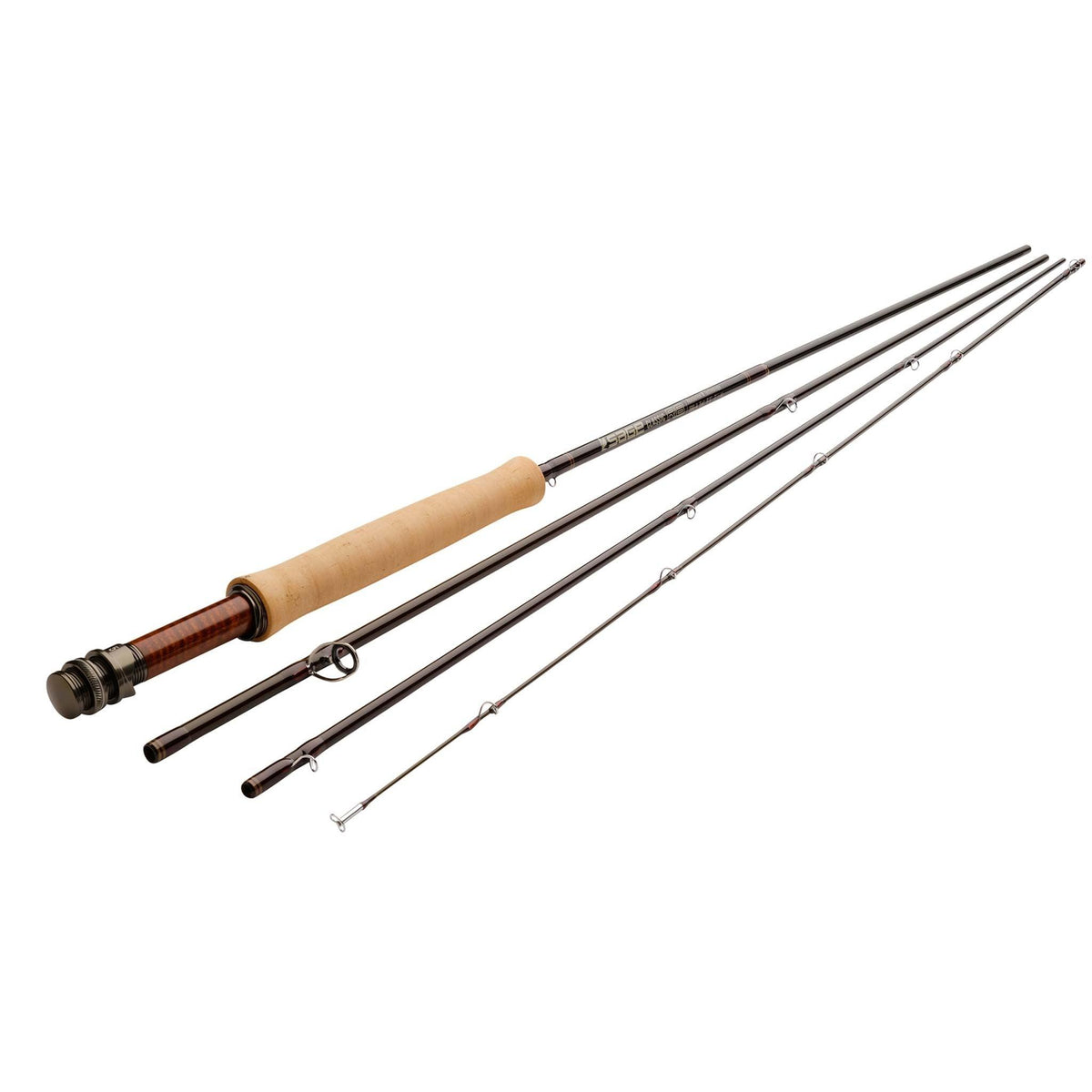 Sage Classic R8 fly rod brown graphite blank and logo detail